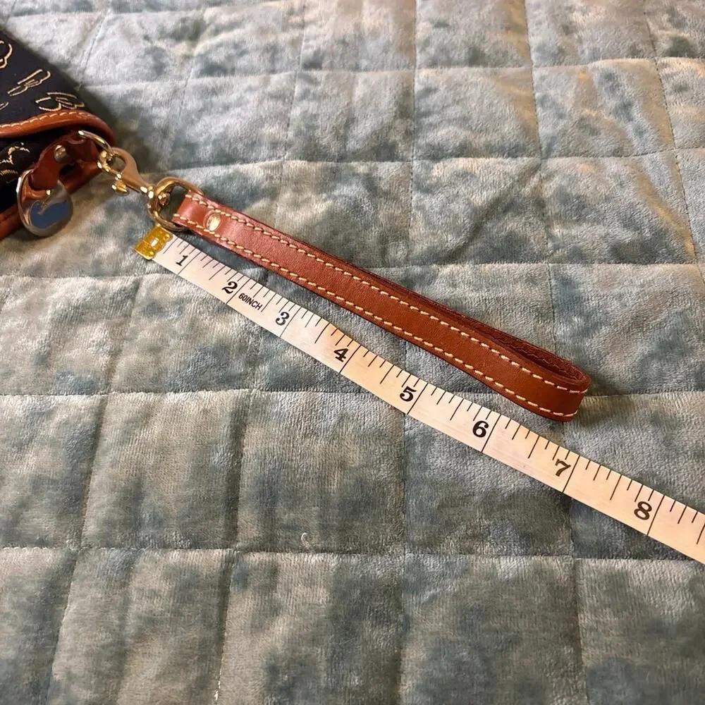 Dooney & Bourke Wristlet Black Multi Coated Canvas Gold Hardware Small Y2K NWOT